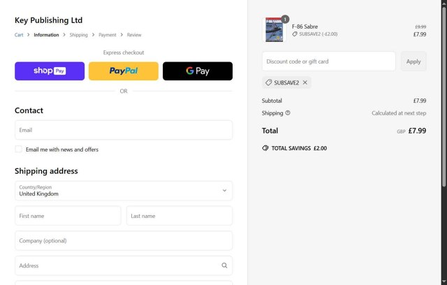 Key Publishing checkout page showing Key Publishing discount code box | Screenshot taken by SimplyCodes community member on Apr 28, 2025