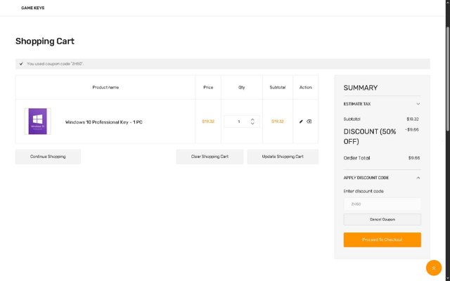 Keysfan checkout page showing Keysfan discount code box | Screenshot taken by SimplyCodes community member on Aug 23, 2025