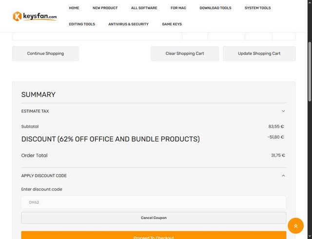 Keysfan checkout page showing Keysfan discount code box | Screenshot taken by SimplyCodes community member on Sep 1, 2025