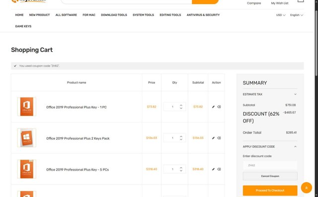 Keysfan checkout page showing Keysfan discount code box | Screenshot taken by SimplyCodes community member on Aug 30, 2025