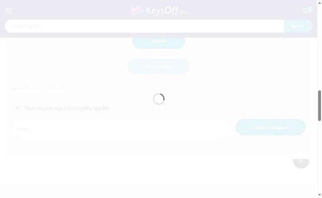 Keysoff checkout page showing Keysoff discount code box | Screenshot taken by SimplyCodes community member on Jul 20, 2025
