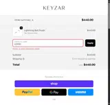 KZR30 coupon verification screenshot