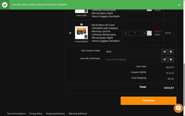 K&F Concept checkout page showing K&F Concept promo code box | Screenshot taken by SimplyCodes community member on Sep 4, 2025
