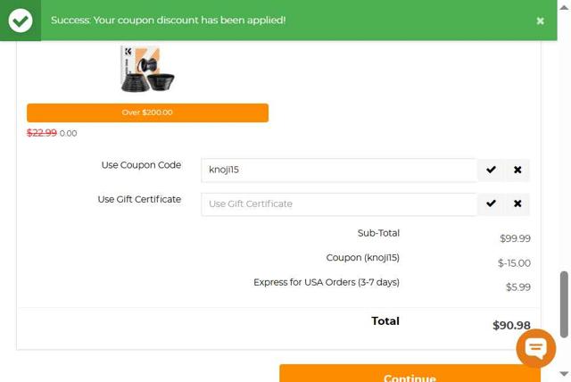K&F Concept checkout page showing K&F Concept promo code box | Screenshot taken by SimplyCodes community member on Aug 18, 2025