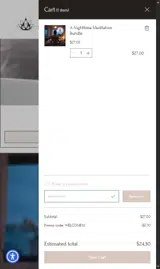 WELCOME10 coupon verification screenshot