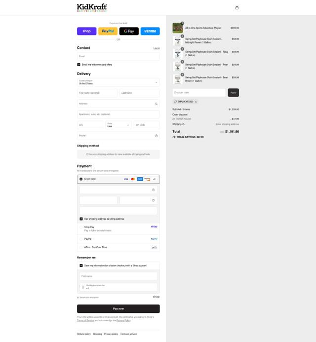 KidKraft checkout page showing KidKraft coupon code box | Screenshot taken by SimplyCodes community member on Aug 31, 2025