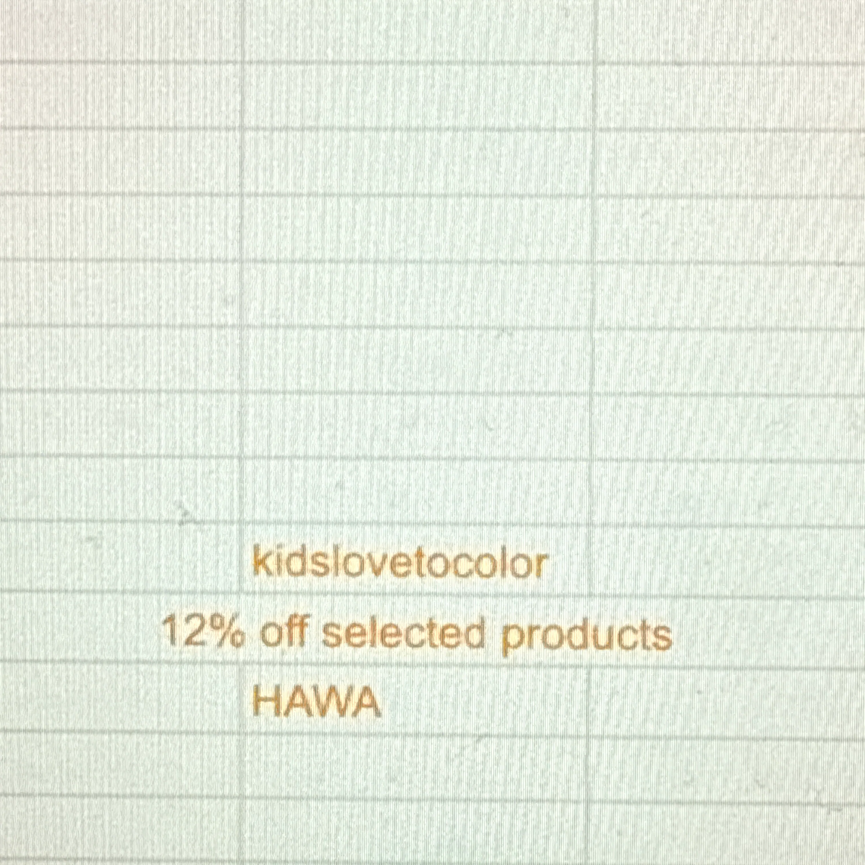KidsLoveToColor promo code screenshot showing code HAWA applied at KidsLoveToColor checkout page. Uploaded by SimplyCodes community member Huesofhawa on Jan 28, 2026