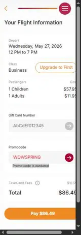 WOWSPRING coupon verification screenshot