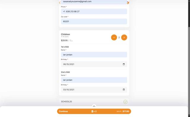 KidZania checkout page showing KidZania promo code box | Screenshot taken by SimplyCodes community member on Jul 30, 2025
