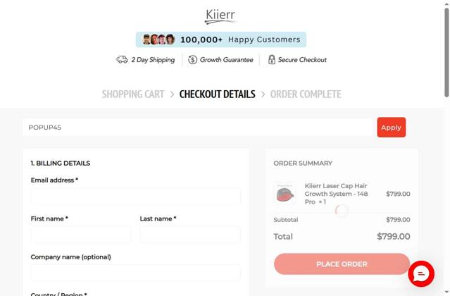 Kiierr checkout page showing Kiierr coupon code box | Screenshot taken by SimplyCodes community member on Aug 27, 2025