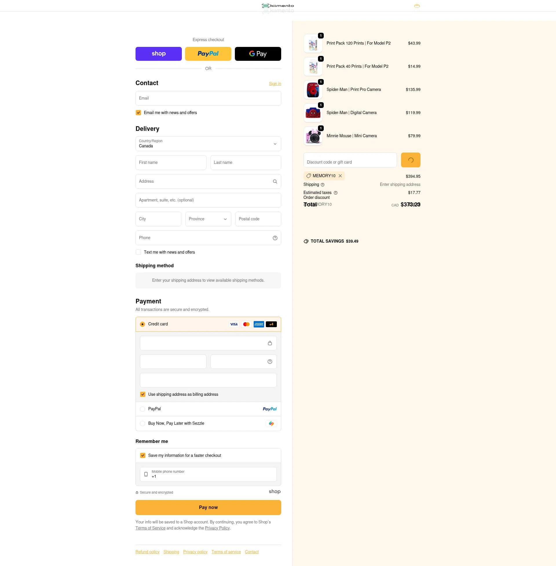 kiimento checkout page showing kiimento promo code box | Screenshot taken by SimplyCodes community member on Dec 31, 2025