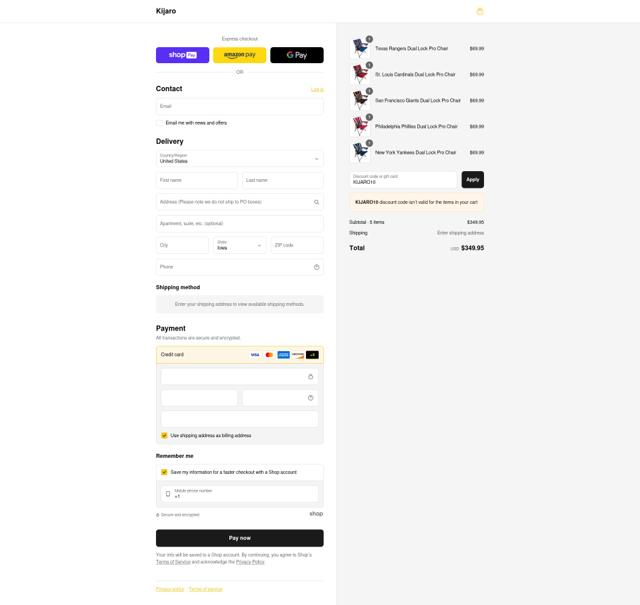 Kijaro checkout page showing Kijaro coupon code box | Screenshot taken by SimplyCodes community member on Jul 31, 2025
