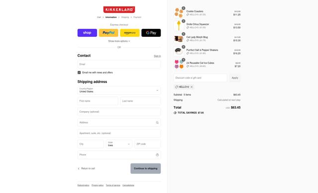 Kikkerland checkout page showing Kikkerland promo code box | Screenshot taken by SimplyCodes community member on Sep 17, 2025