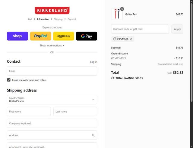 Kikkerland checkout page showing Kikkerland promo code box | Screenshot taken by SimplyCodes community member on Sep 4, 2025