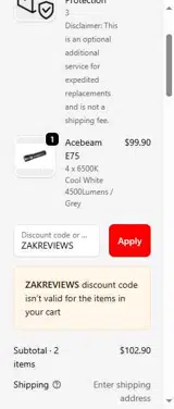 ZAKREVIEWS coupon verification screenshot