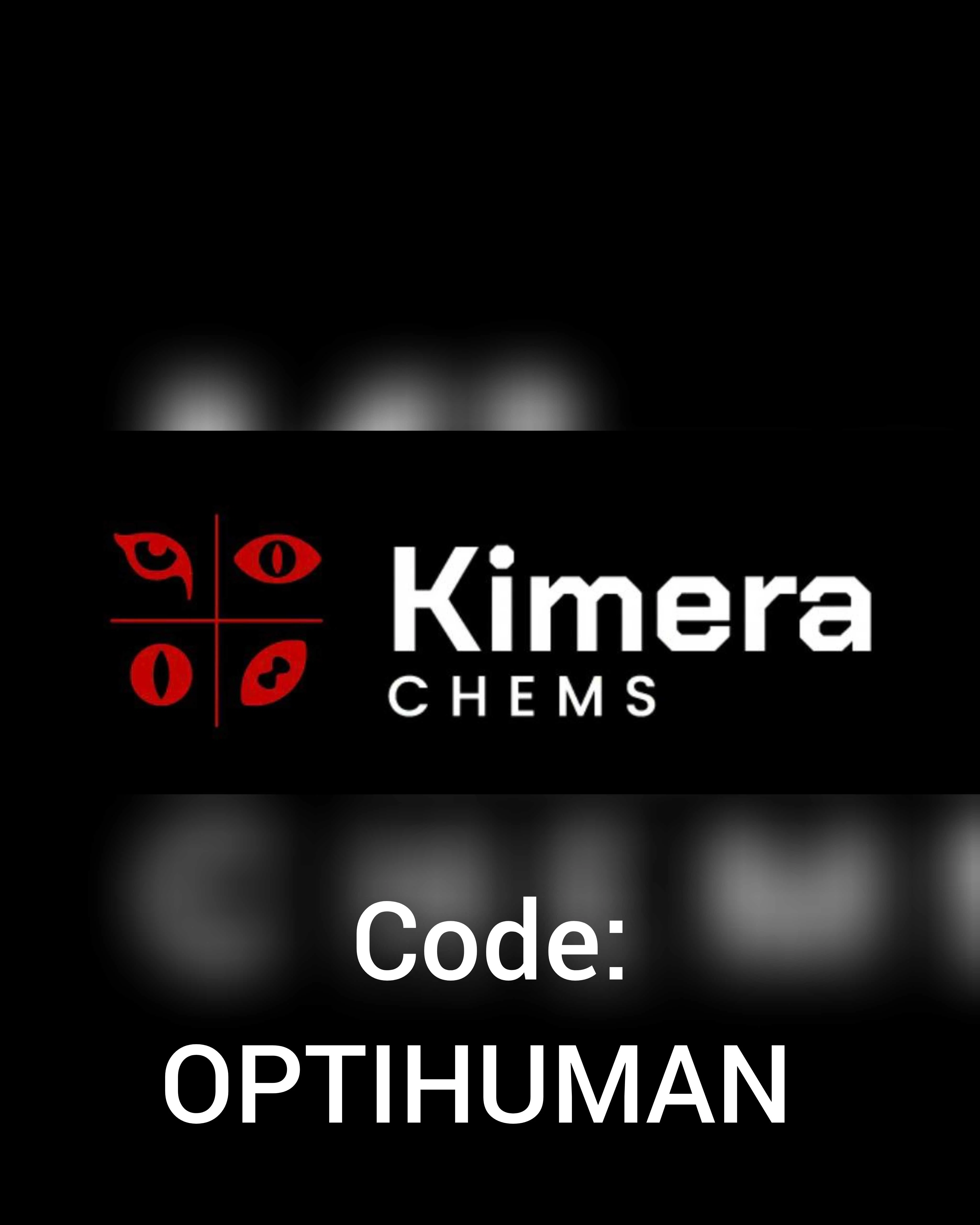 Kimera Chems discount code screenshot showing code OPTIHUMAN applied at Kimera Chems checkout page. Uploaded by SimplyCodes community member CoinGuardian7883 on Dec 12, 2025