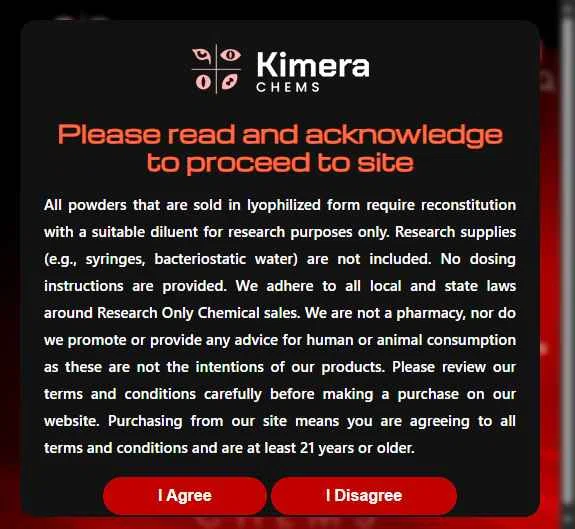 Kimera Chems checkout page showing Kimera Chems discount code box | Screenshot taken by SimplyCodes community member on Jan 27, 2026