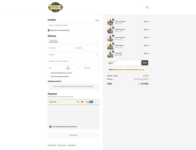 Kind Juice checkout page showing Kind Juice coupon code box | Screenshot taken by SimplyCodes community member on Sep 8, 2025