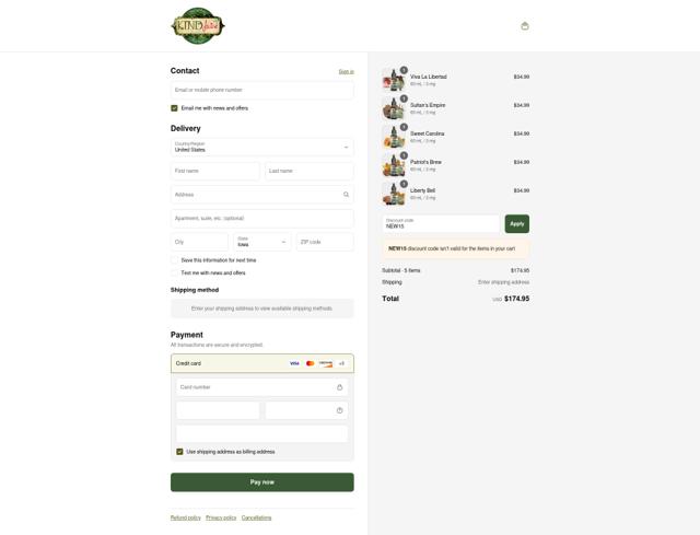 Kind Juice checkout page showing Kind Juice coupon code box | Screenshot taken by SimplyCodes community member on Sep 12, 2025