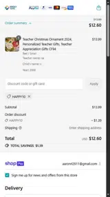 HAPPY10 coupon verification screenshot