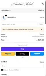 Kindred Black coupon verification screenshot