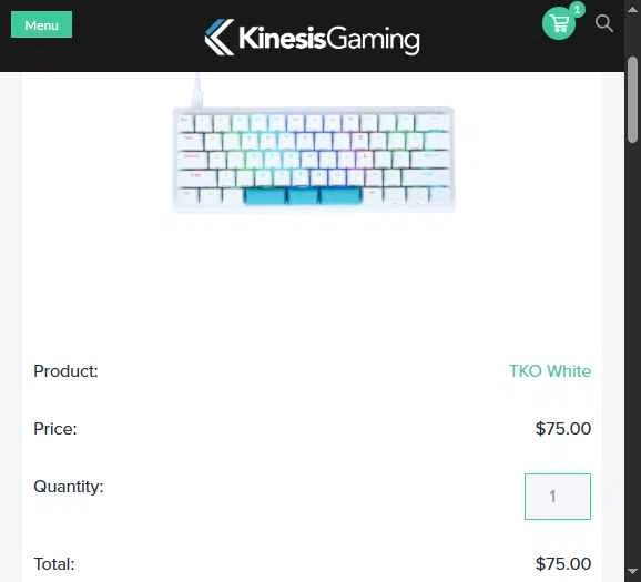 Kinesis Ergonomics checkout page showing Kinesis Ergonomics promo code box | Screenshot taken by SimplyCodes community member on Jan 12, 2026