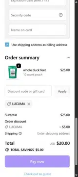 King Lou Pets coupon verification screenshot