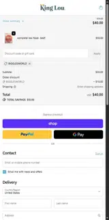 King Lou Pets coupon verification screenshot