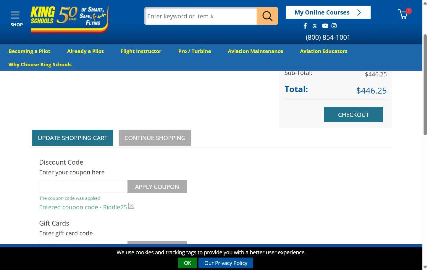 King Schools checkout page showing King Schools discount code box | Screenshot taken by SimplyCodes community member on Feb 11, 2026