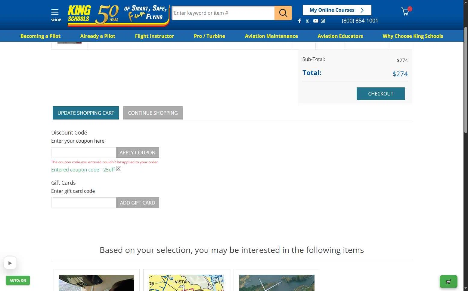 King Schools checkout page showing King Schools discount code box | Screenshot taken by SimplyCodes community member on Jan 22, 2026