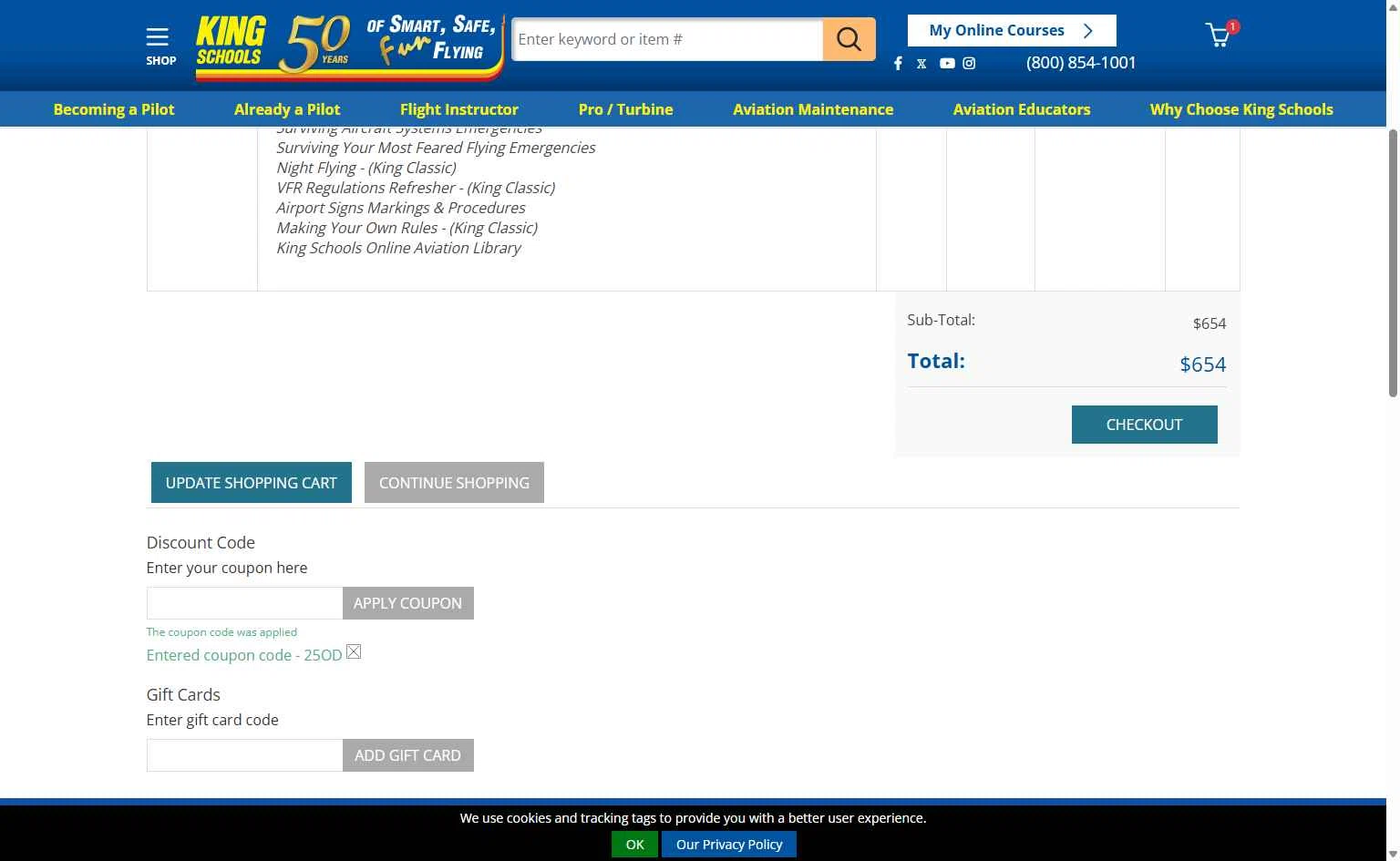 King Schools checkout page showing King Schools discount code box | Screenshot taken by SimplyCodes community member on Feb 16, 2026
