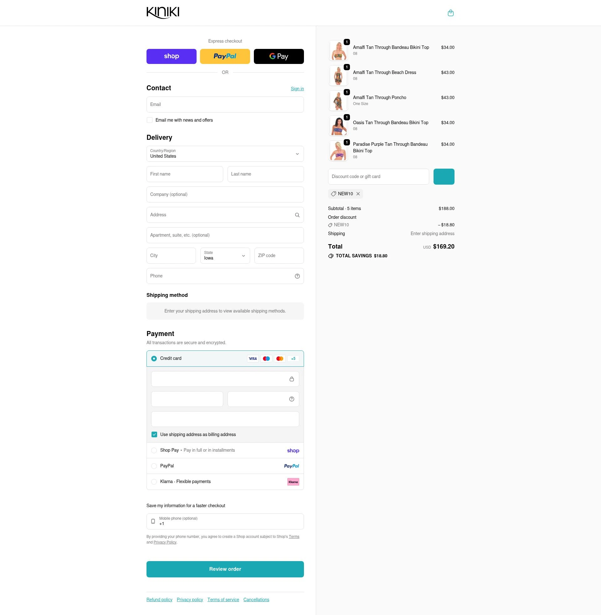 Kiniki checkout page showing Kiniki promo code box | Screenshot taken by SimplyCodes community member on Feb 18, 2026