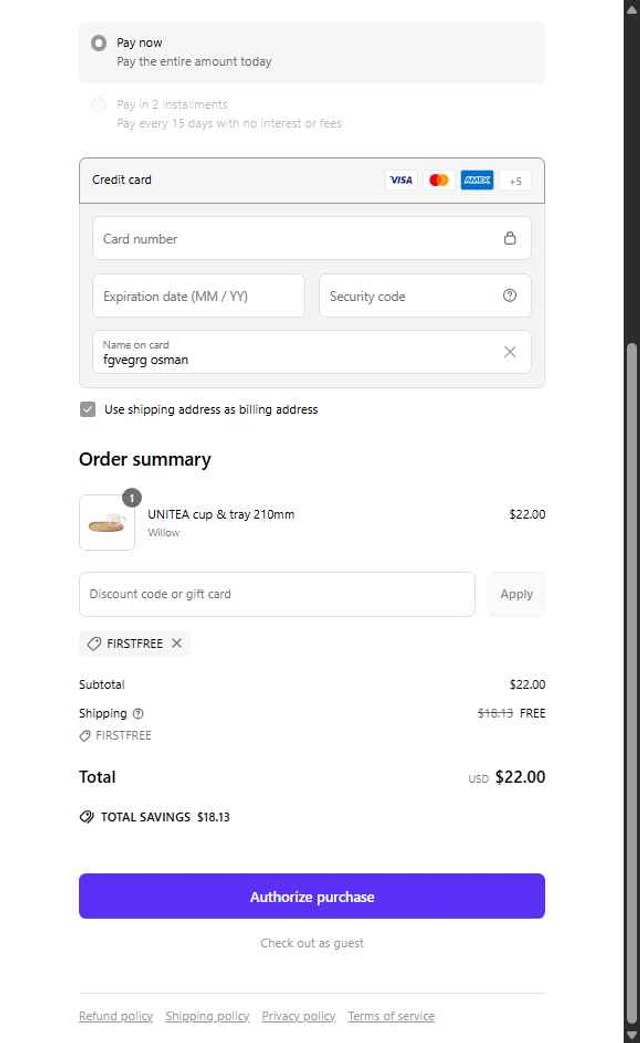KINTO checkout page showing KINTO discount code box | Screenshot taken by SimplyCodes community member on May 6, 2025