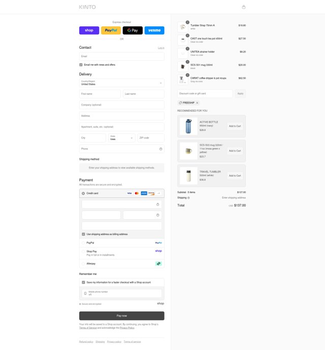 KINTO checkout page showing KINTO discount code box | Screenshot taken by SimplyCodes community member on Sep 6, 2025