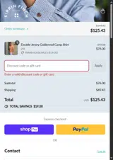 WAREHOUSESALE coupon verification screenshot