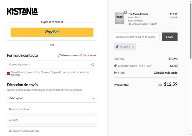 Kistania checkout page showing Kistania coupon code box | Screenshot taken by SimplyCodes community member on Aug 12, 2025
