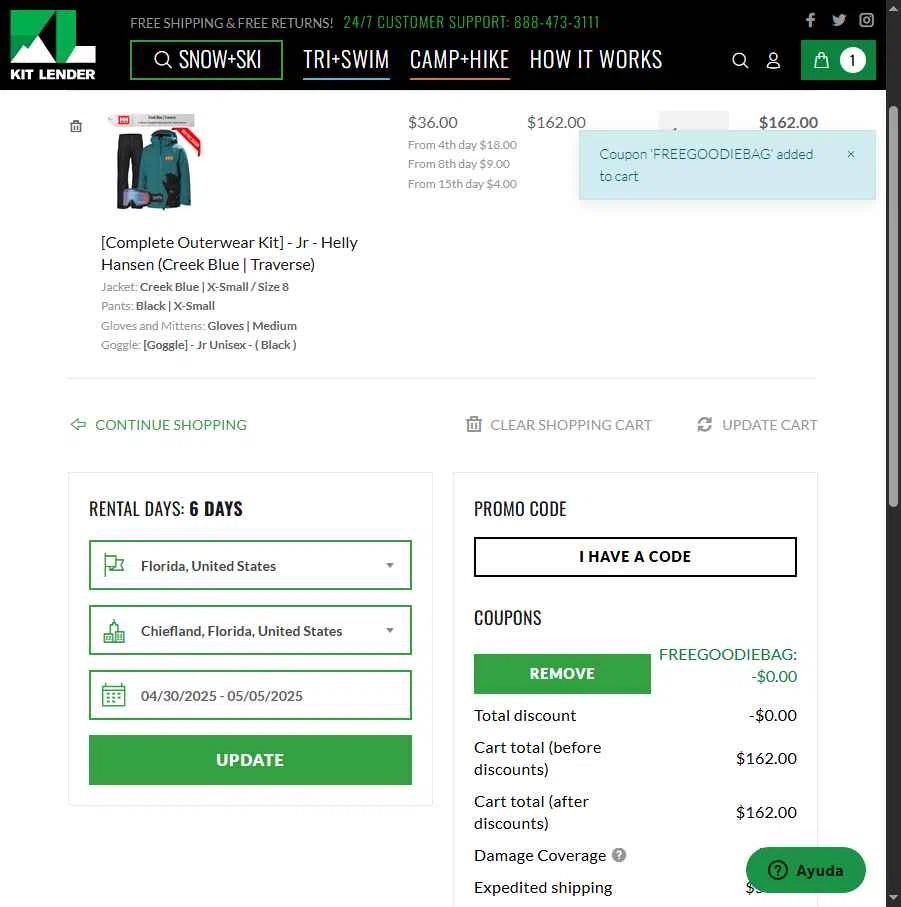 Kit Lender checkout page showing Kit Lender promo code box | Screenshot taken by SimplyCodes community member on Apr 23, 2025
