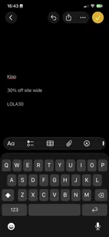LOLA30 coupon verification screenshot