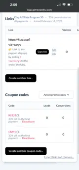 HCB30 coupon verification screenshot