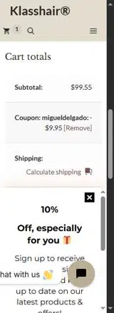 MIGUELDELGADO coupon verification screenshot