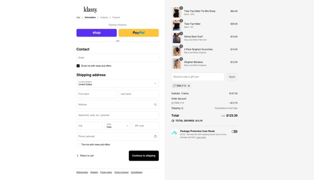 Klassy Network checkout page showing Klassy Network discount code box | Screenshot taken by SimplyCodes community member on Sep 8, 2025