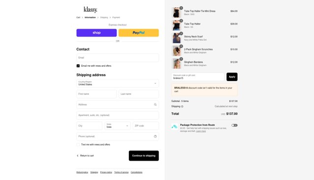 Klassy Network checkout page showing Klassy Network discount code box | Screenshot taken by SimplyCodes community member on Sep 8, 2025