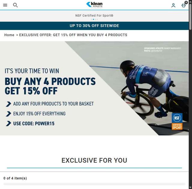 Klean Athlete checkout page showing Klean Athlete discount code box | Screenshot taken by SimplyCodes community member on May 16, 2025