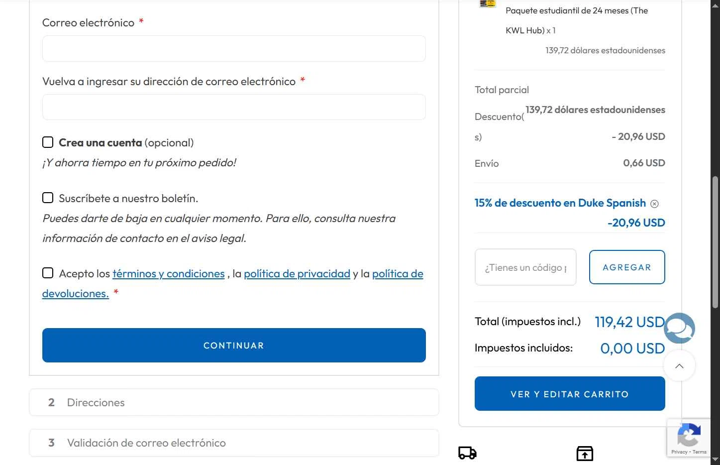 Klett World Languages checkout page showing Klett World Languages promo code box | Screenshot taken by SimplyCodes community member on Jan 14, 2026