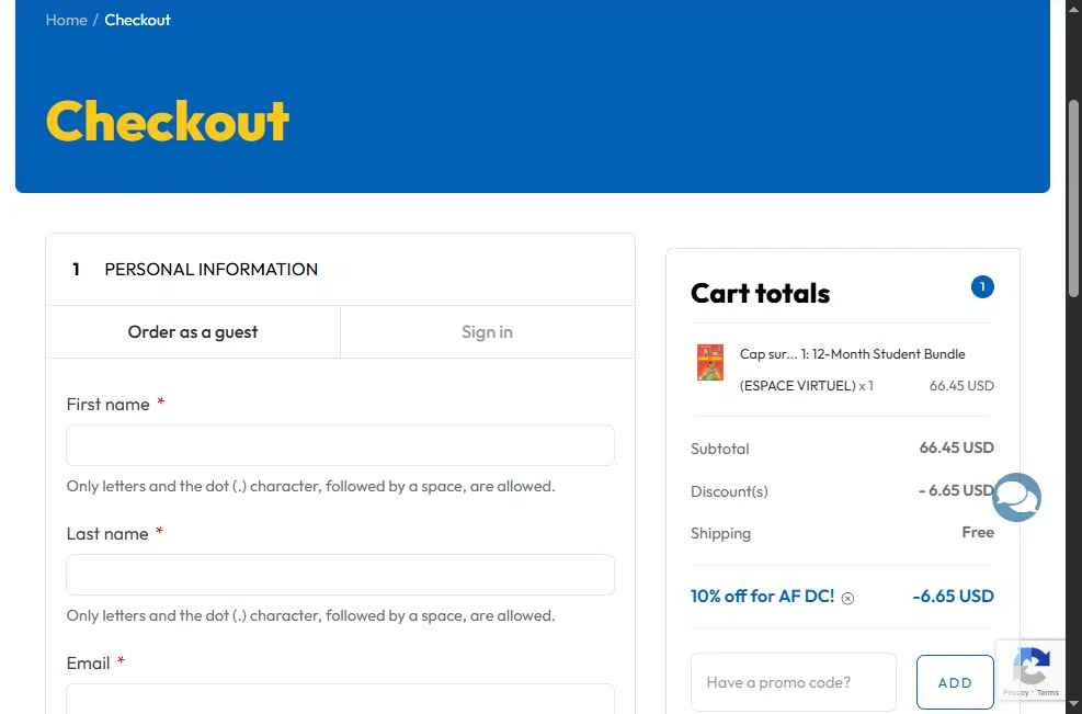 Klett World Languages checkout page showing Klett World Languages promo code box | Screenshot taken by SimplyCodes community member on Feb 14, 2026
