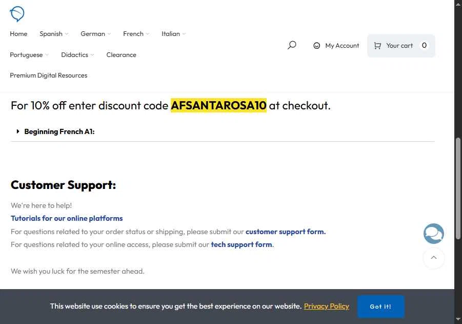 Klett World Languages checkout page showing Klett World Languages promo code box | Screenshot taken by SimplyCodes community member on Jan 14, 2026