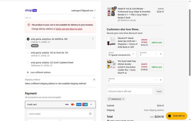 Kleva Range checkout page showing Kleva Range promo code box | Screenshot taken by SimplyCodes community member on Aug 21, 2025