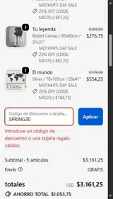 SPRING30 coupon verification screenshot