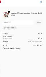 VICGILL2026 coupon verification screenshot