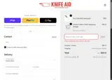 Knife Aid coupon verification screenshot